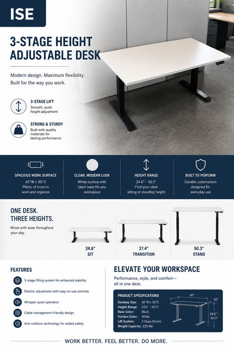 New ISE Height Adjustable Desk
