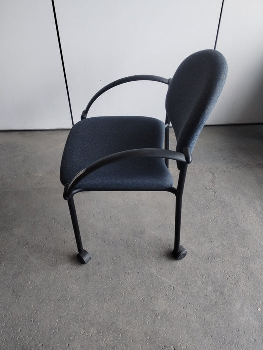 Blue Wheeled Guest Chair