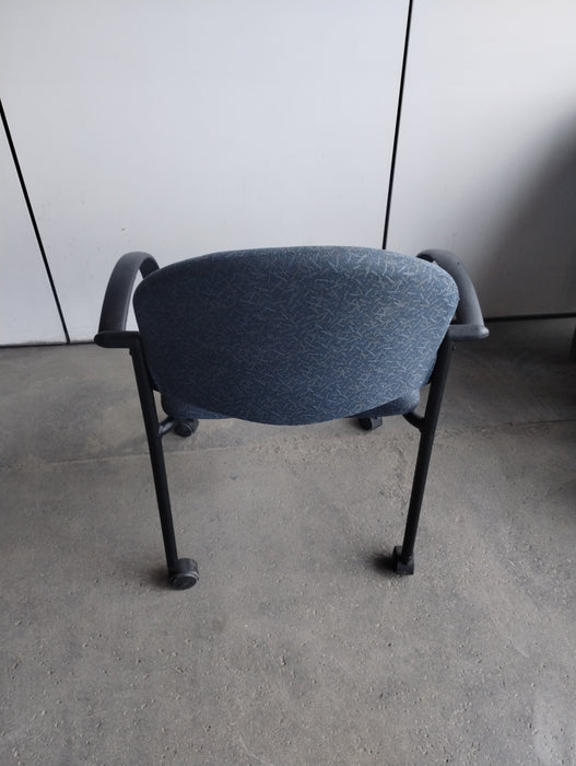 Blue Wheeled Guest Chair