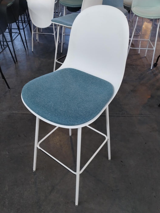 Senator Stool White w/ Blue Seat